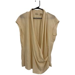 Vintage Apart 100% Silk Cream Drape Blouse